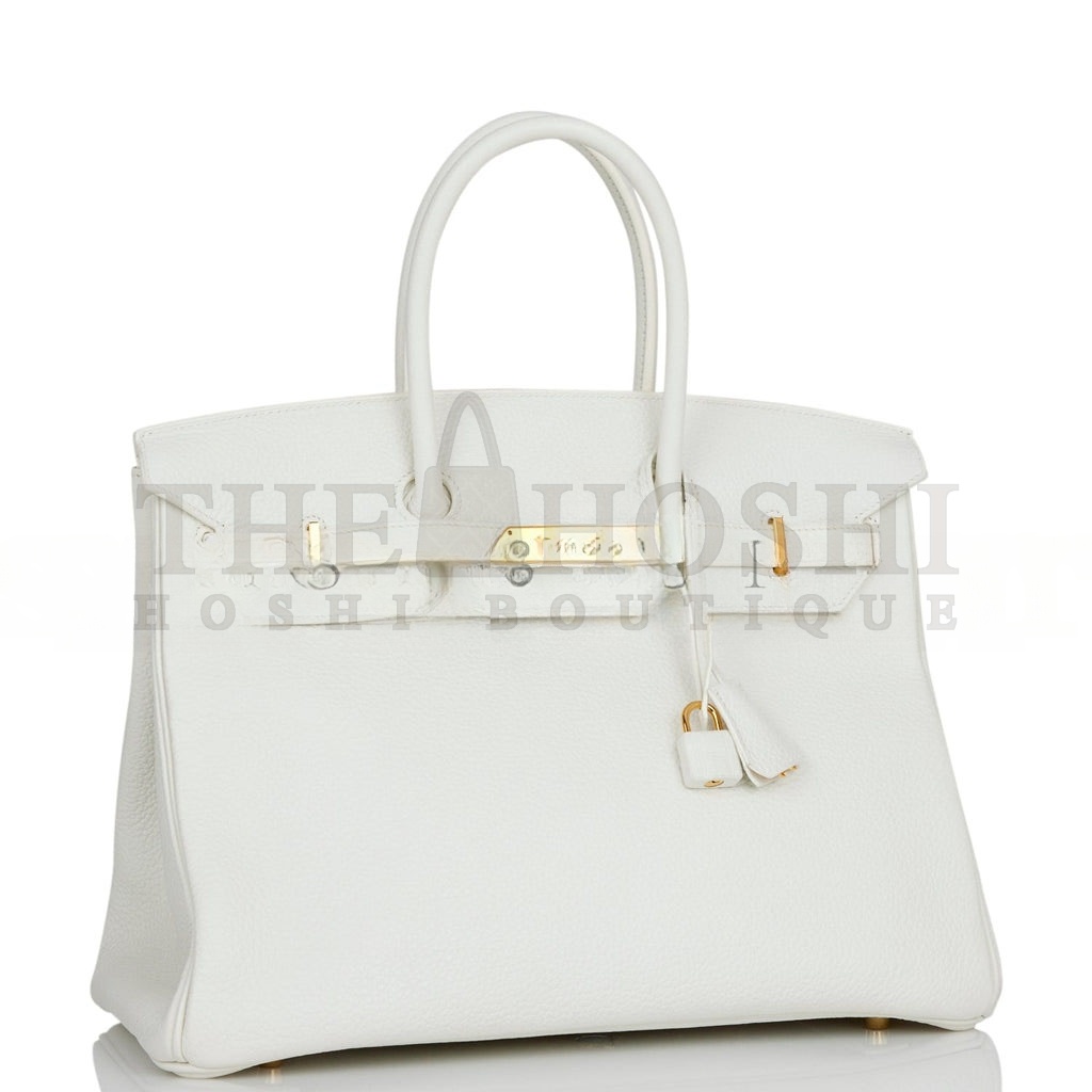 H**me5 BIRKIN 35 WHITE CLEMENCE GOLD HARDWARE (35*25*18cm) Master Quality